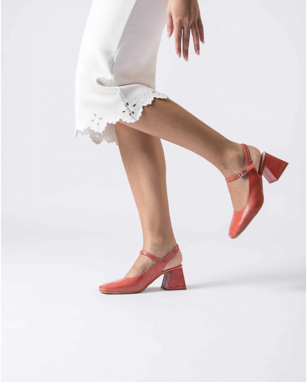 Wonders-Heels-Coral JANE Slingback