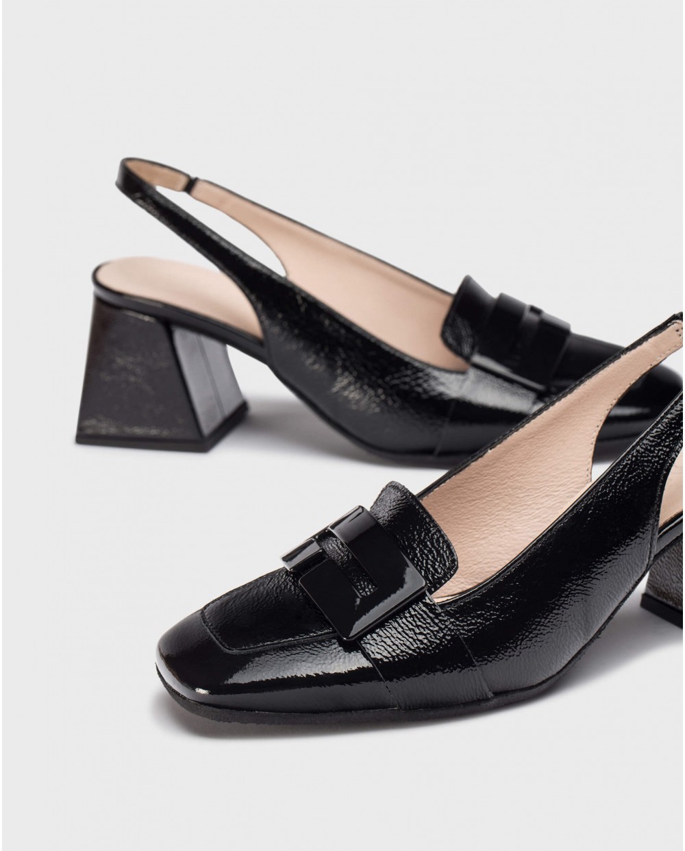 Wonders-SS 2025-Black REBECA Slingback