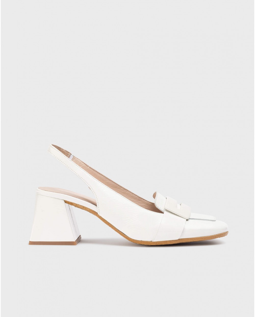 Wonders-Heels-White REBECA Slingback