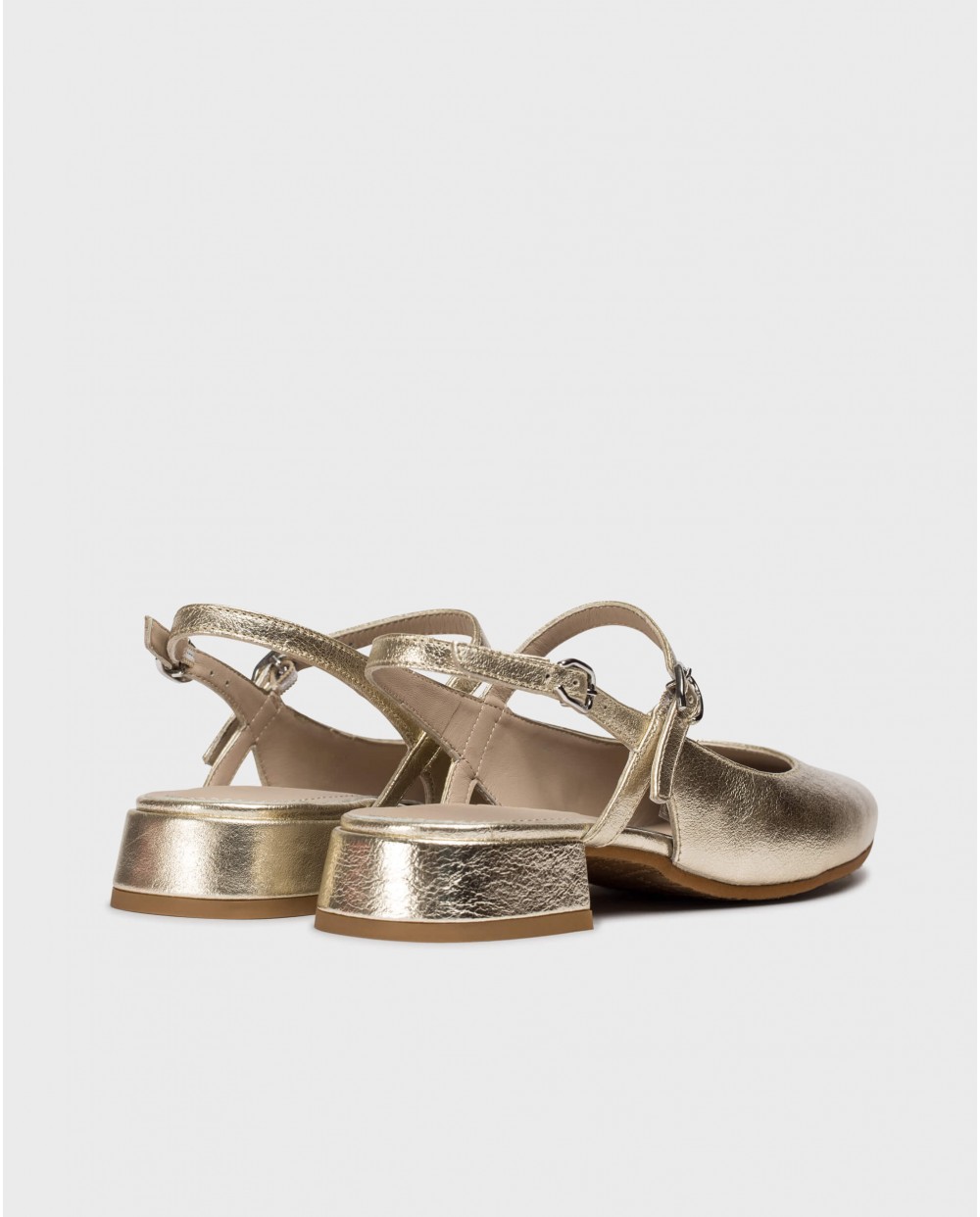 Wonders-Flat Shoes-Gold ORIANA MaryJane