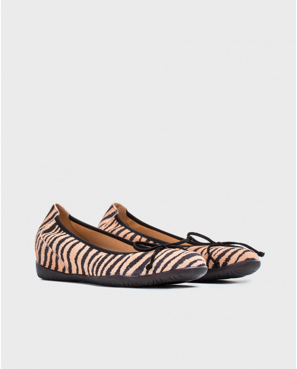 Wonders-Zapatos planos-Bailarina grabado zebra detalle lazo