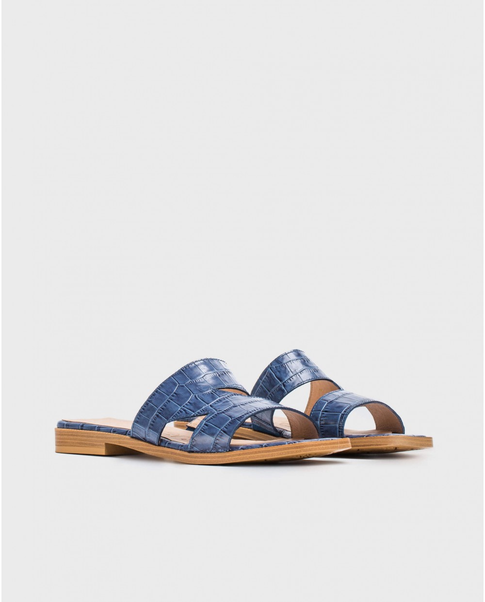 Wonders-Flat Shoes-Leather flat sandal with side cutouts