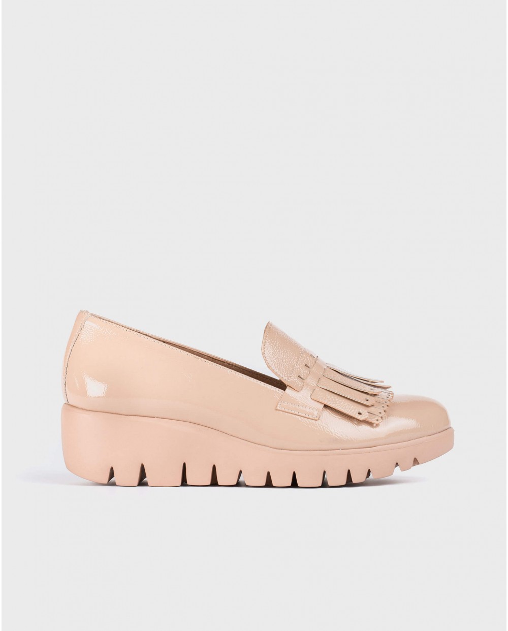 Wonders-Outlet-Patent leather moccasin with fringe detail
