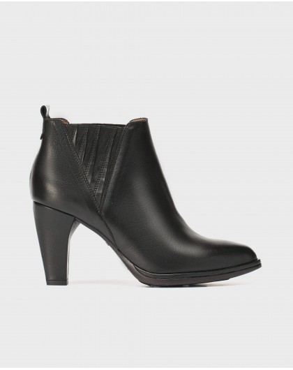 Wonders-Ankle Boots-High heeled ankle boot with V elastic