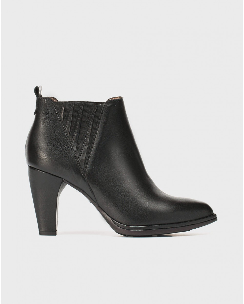 Wonders-Ankle Boots-High heeled ankle boot with V elastic