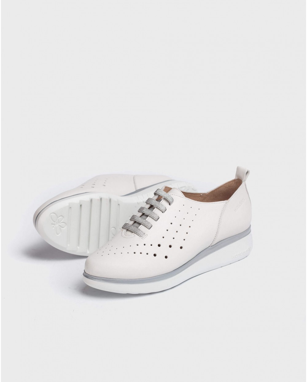 Wonders-Outlet-Leather sneakers with elastic detail
