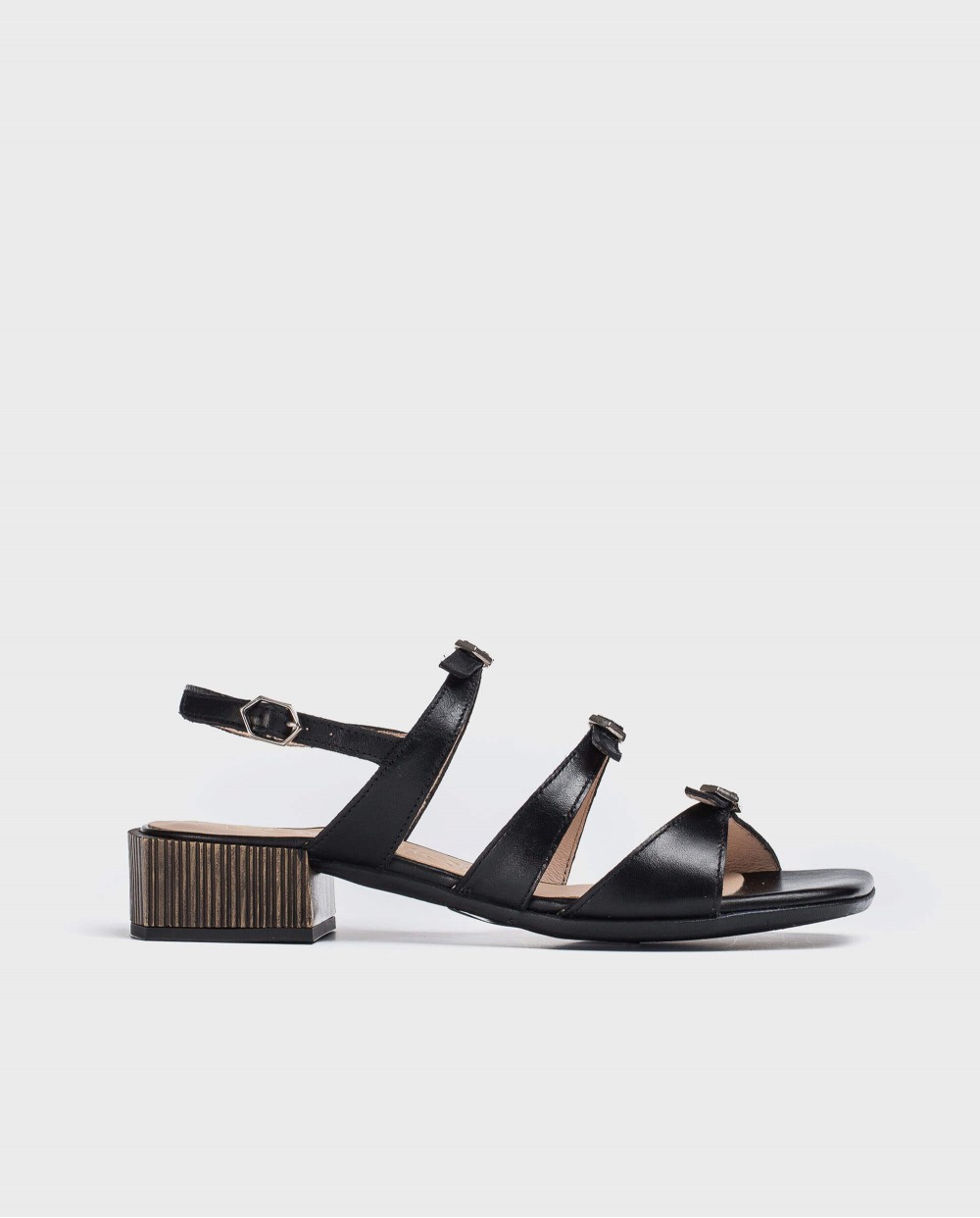 Wonders-Flat Shoes-High heeled sandal with buckles