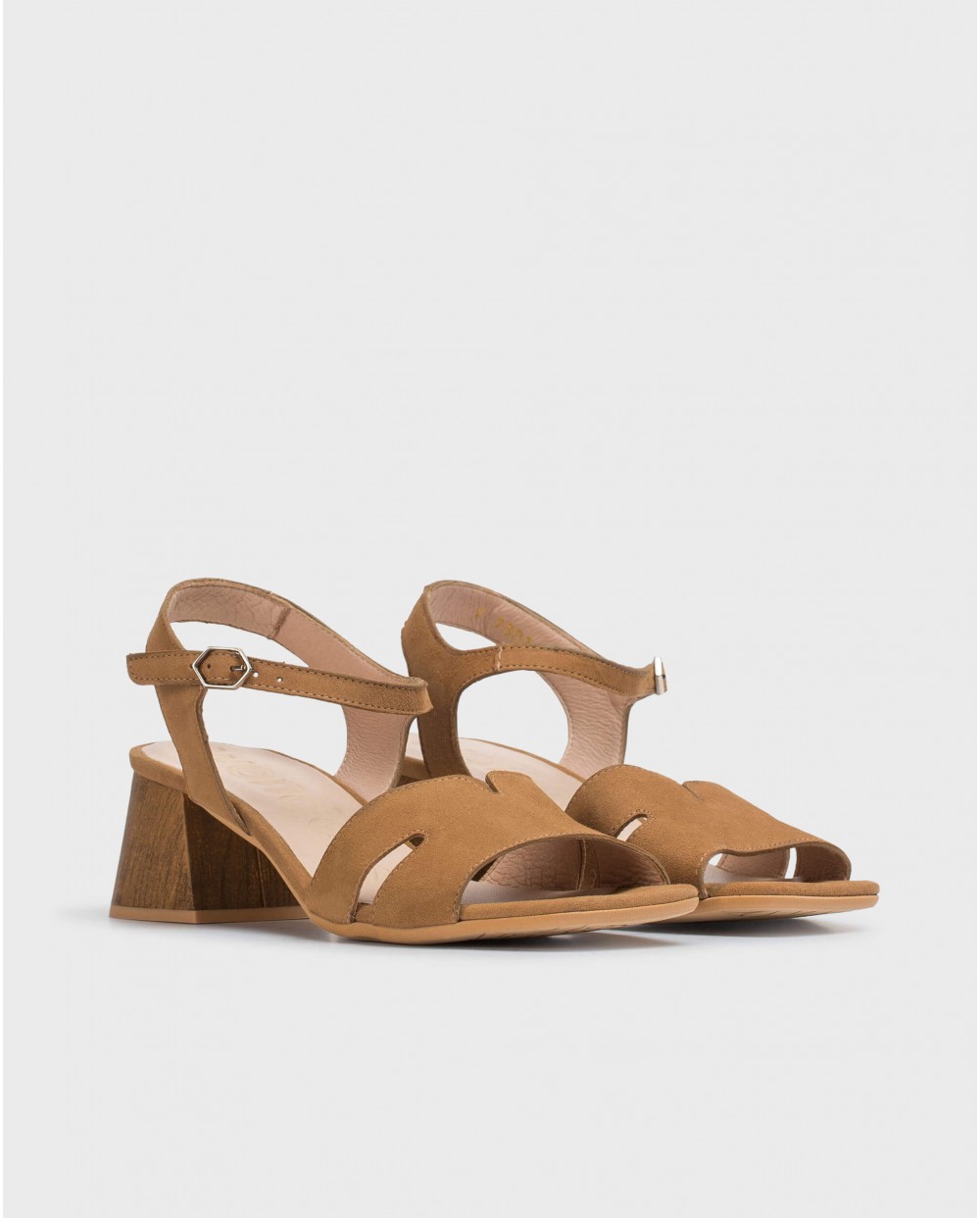 Wonders-Outlet-Wood effect leather sandal