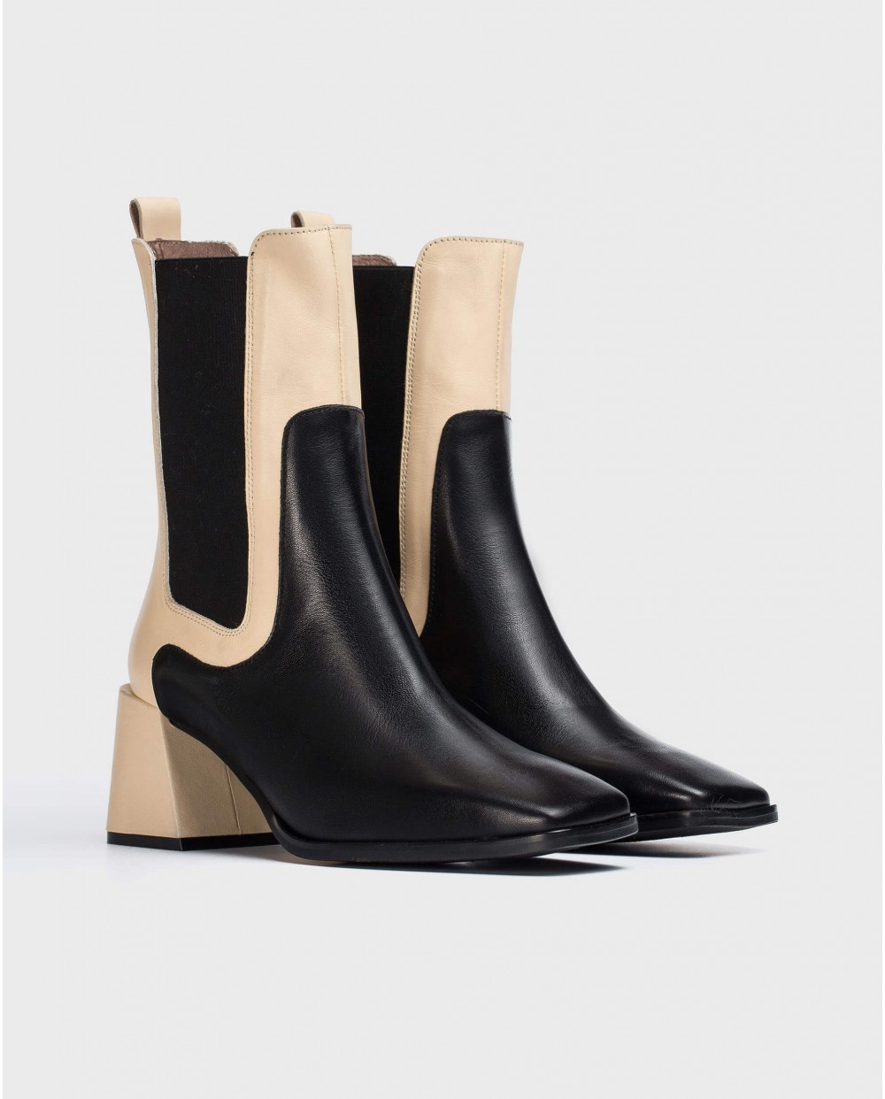 Wonders-Ankle Boots-Two-tone Tote Ankle Boot