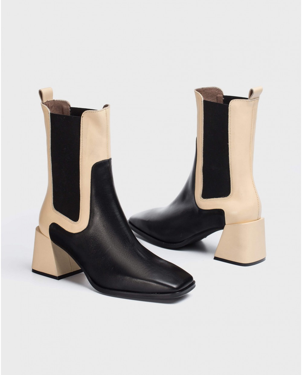 Wonders-Ankle Boots-Two-tone Tote Ankle Boot