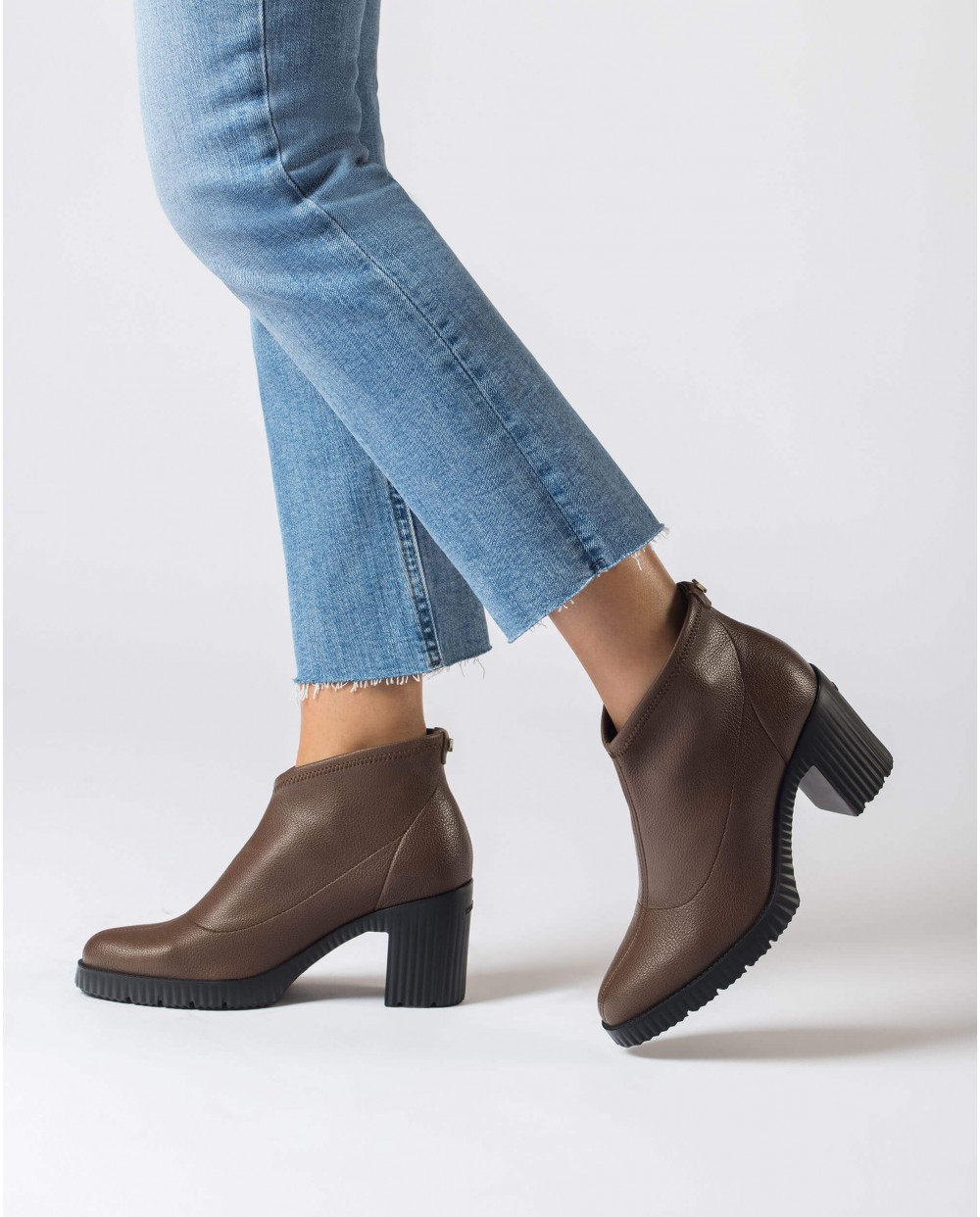 Wonders-Ankle Boots-Brown Lycra Jess Ankle Boot