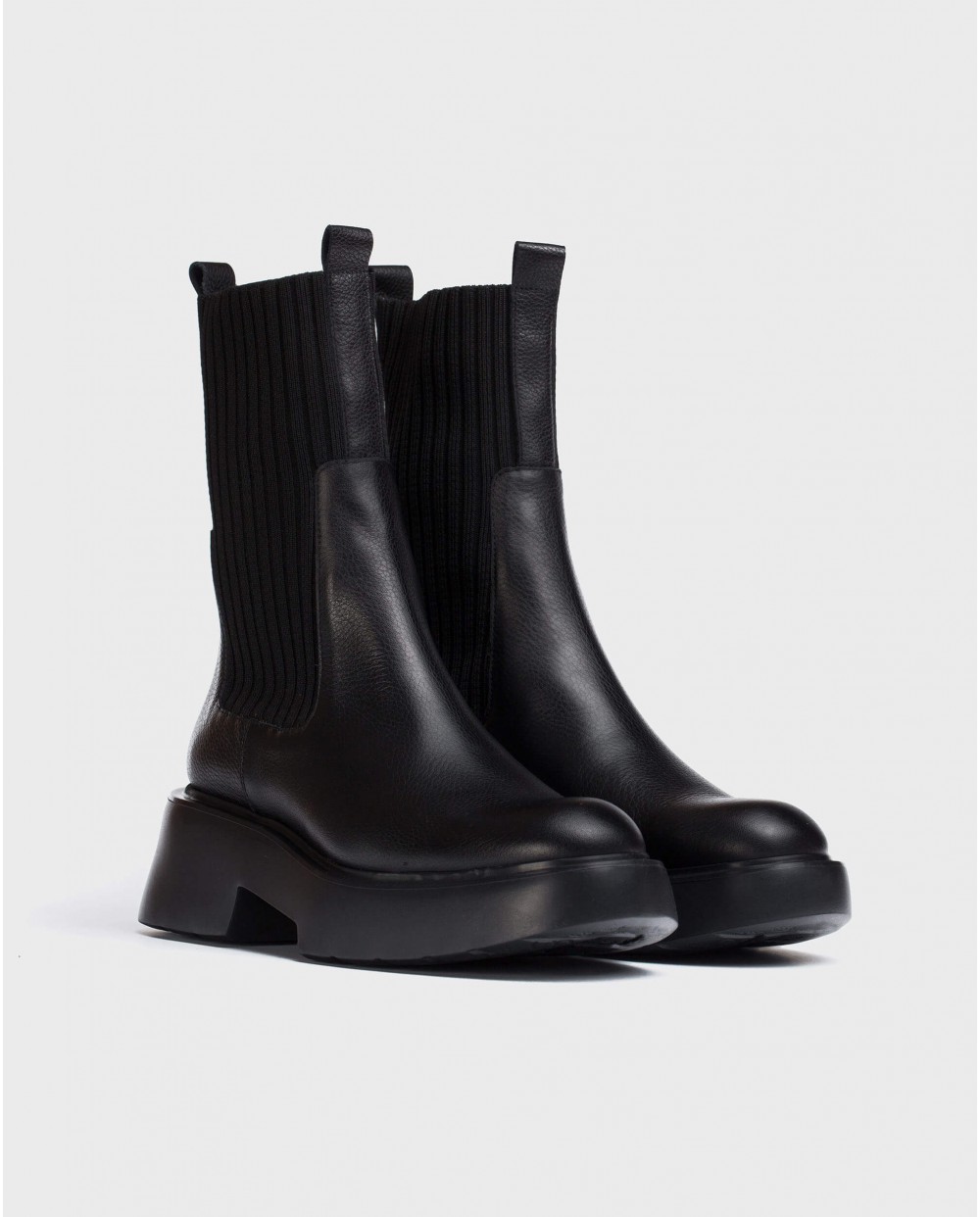 Wonders-Ankle Boots-Black sock ankle Boot