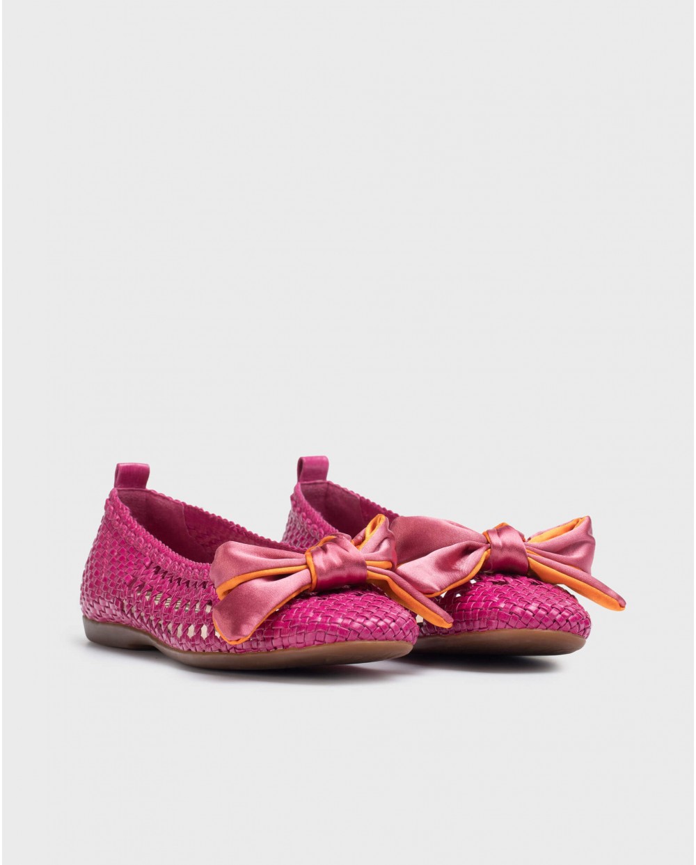 Wonders-Flat Shoes-Fuchsia Bow Ballet pump