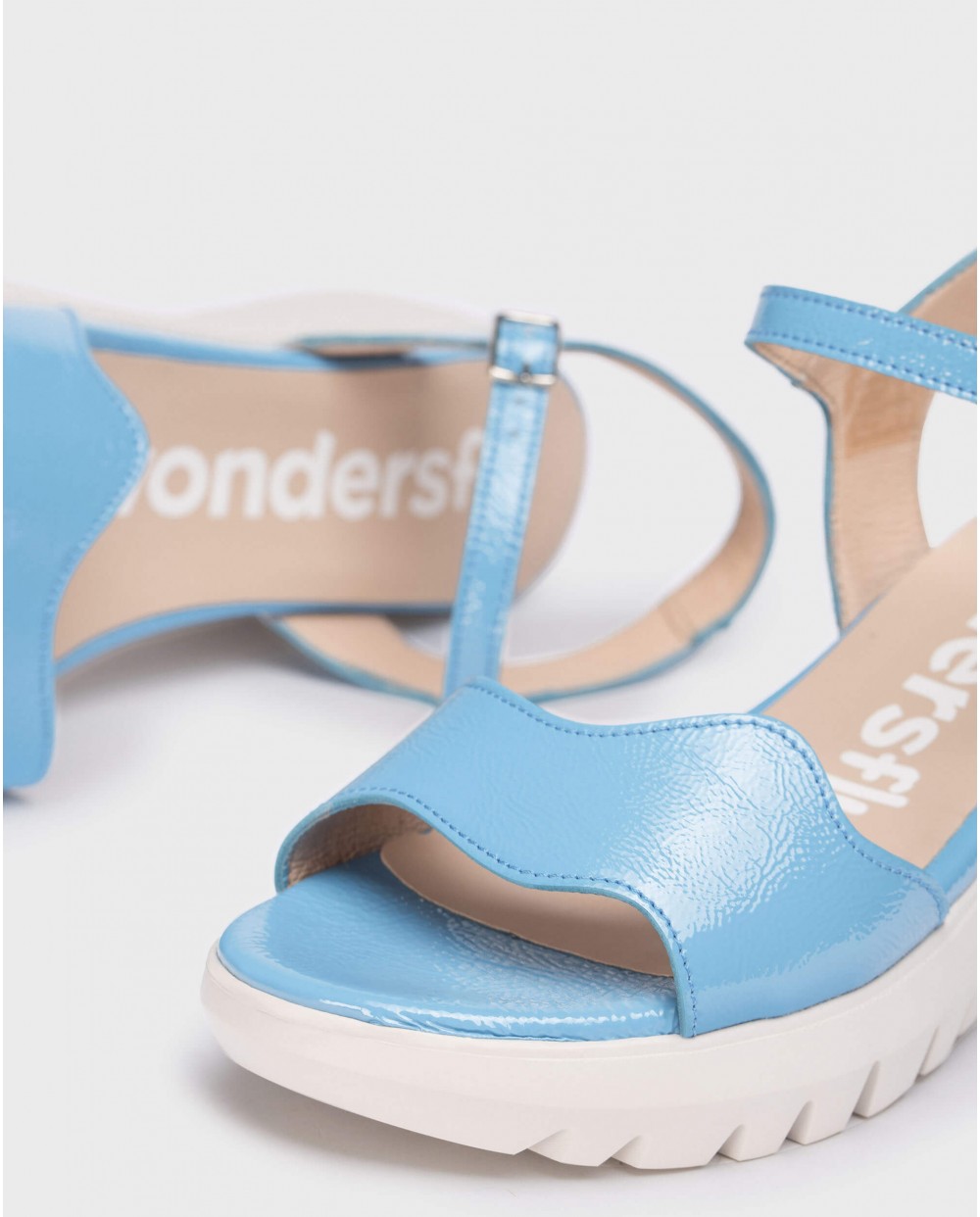 Wonders-Sandals-Patent leather wave sandal