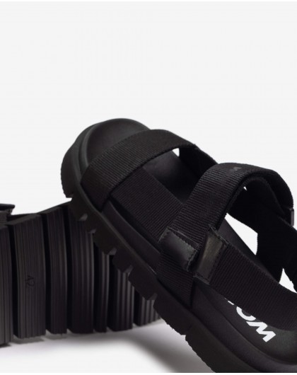Wonders-Sandals-Black Velcro Sandal