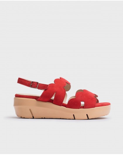 Wonders-Wedges-Sandal with wavy straps