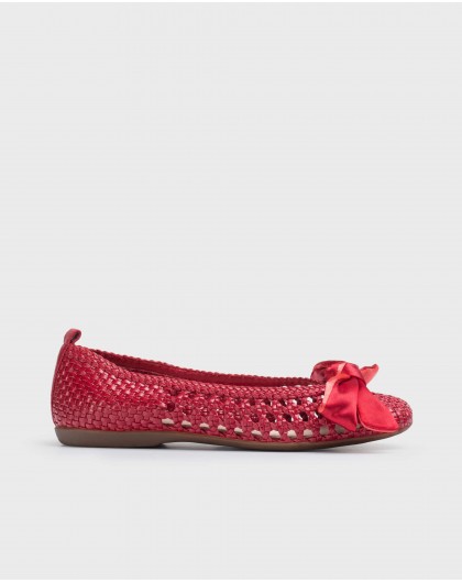 Wonders-Flat Shoes-Red Bow Ballet pump