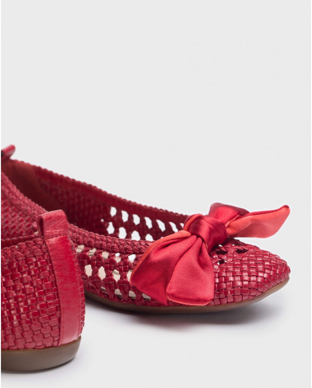 Wonders-Flat Shoes-Red Bow Ballet pump