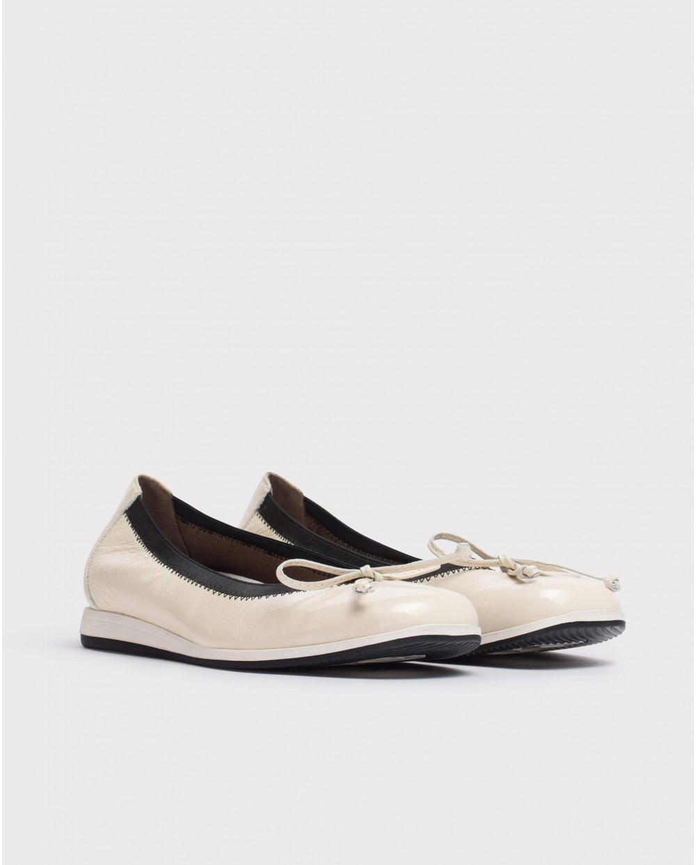 Wonders-Flat Shoes-White Malea II Ballet pump