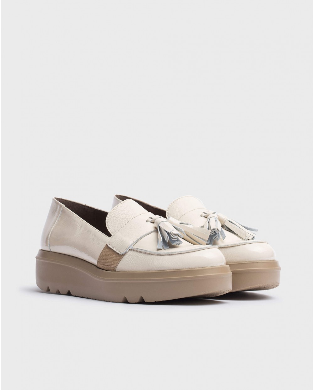 Wonders-Flat Shoes-White Mira Moccasin