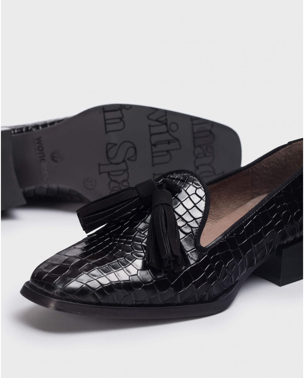 Wonders-NEW IN-Black Manolo Moccasin