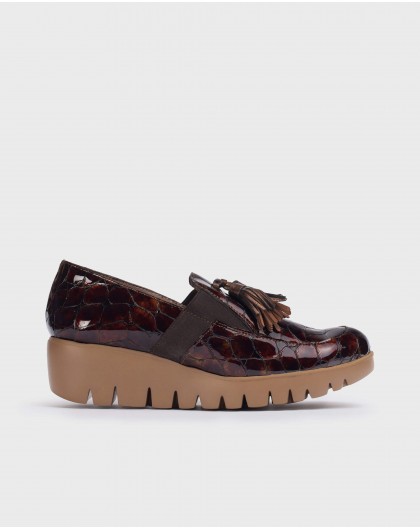 Brown Candy Mock Croc Moccasin