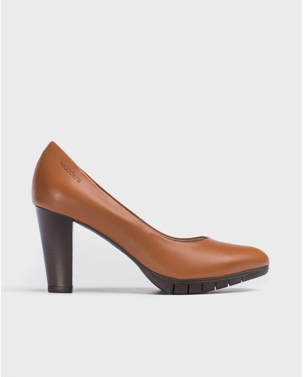 Wonders-Tacones-Zapato Macy marrón