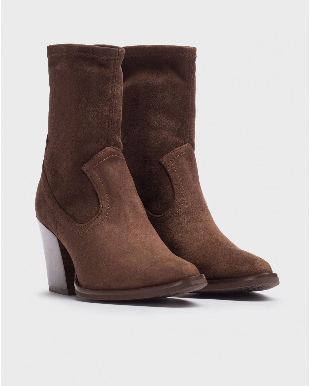 Wonders-Ankle Boots-Brown sock ankle boot