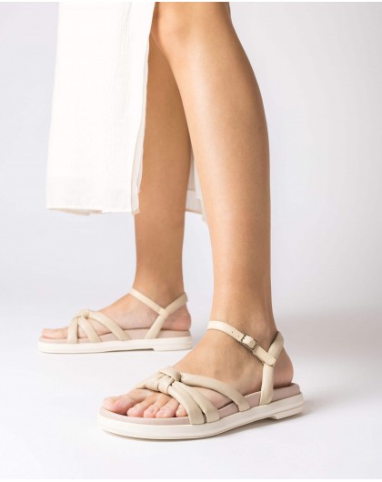 Wonders-Flat Shoes-Beige Elsa Sandal