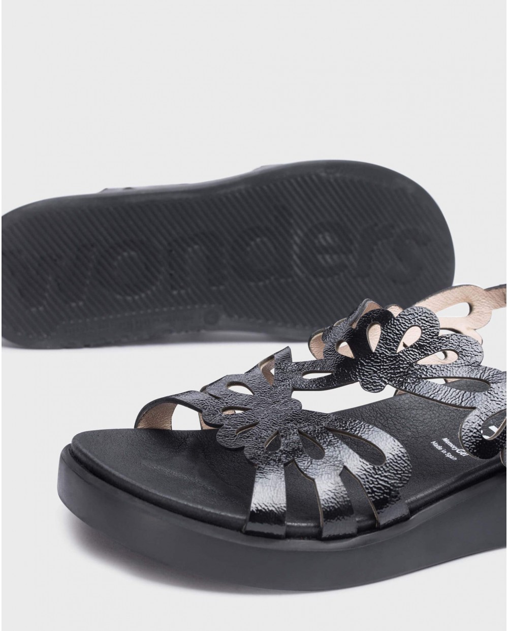 Wonders-Sandals-Black Margarita Sandal