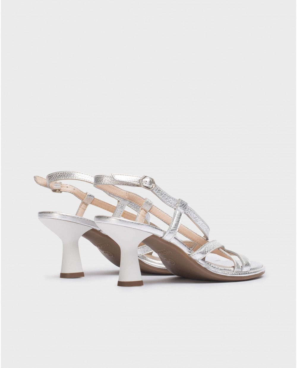 Wonders-Heels-Silver Glow Sandal
