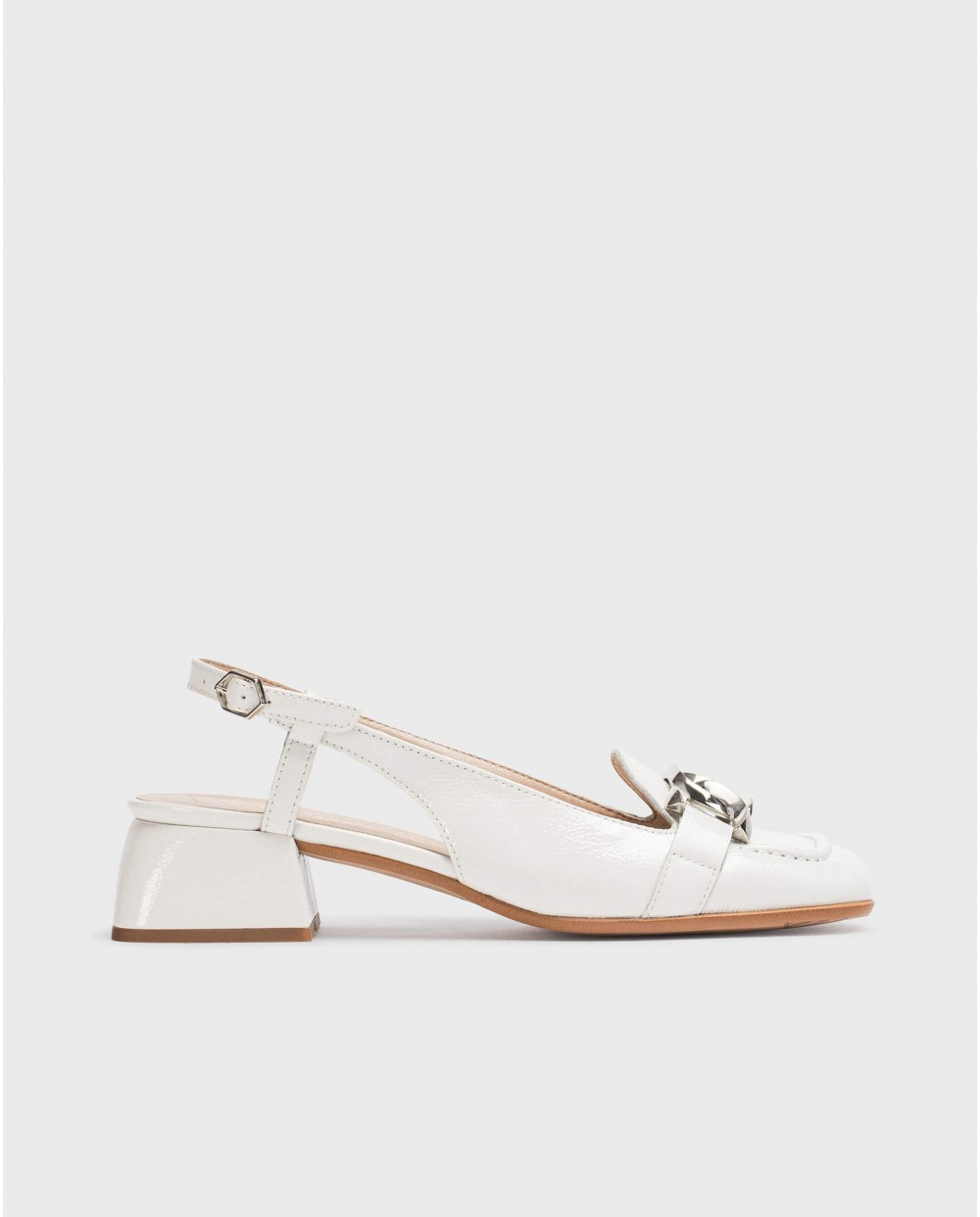 Wonders-Flat Shoes-White Maxine Sandal