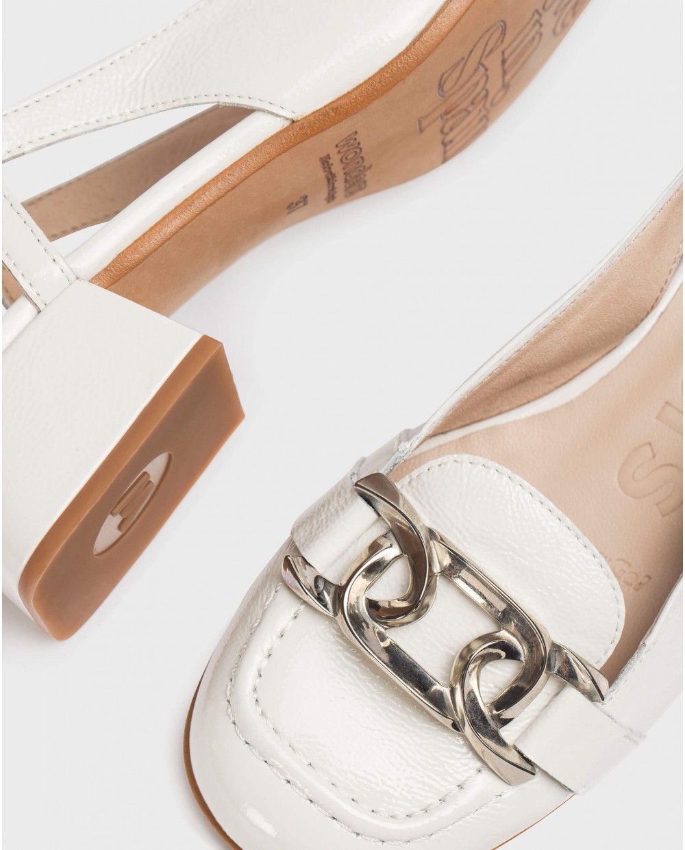Wonders-Flat Shoes-White Maxine Sandal