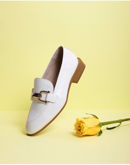 Wonders-Flat Shoes-White Ermes Moccasin