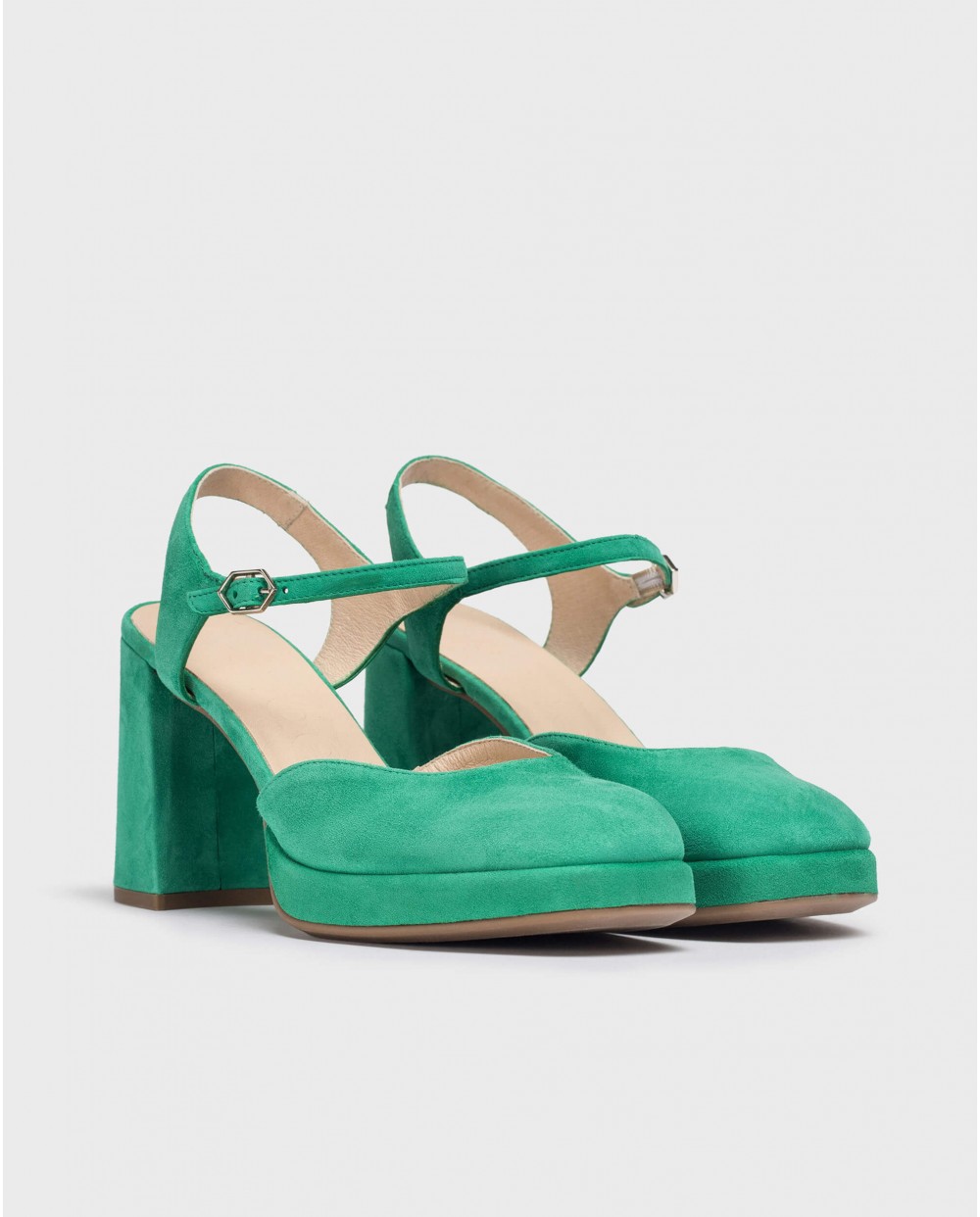 Wonders-Heels-Green Blue Shoes