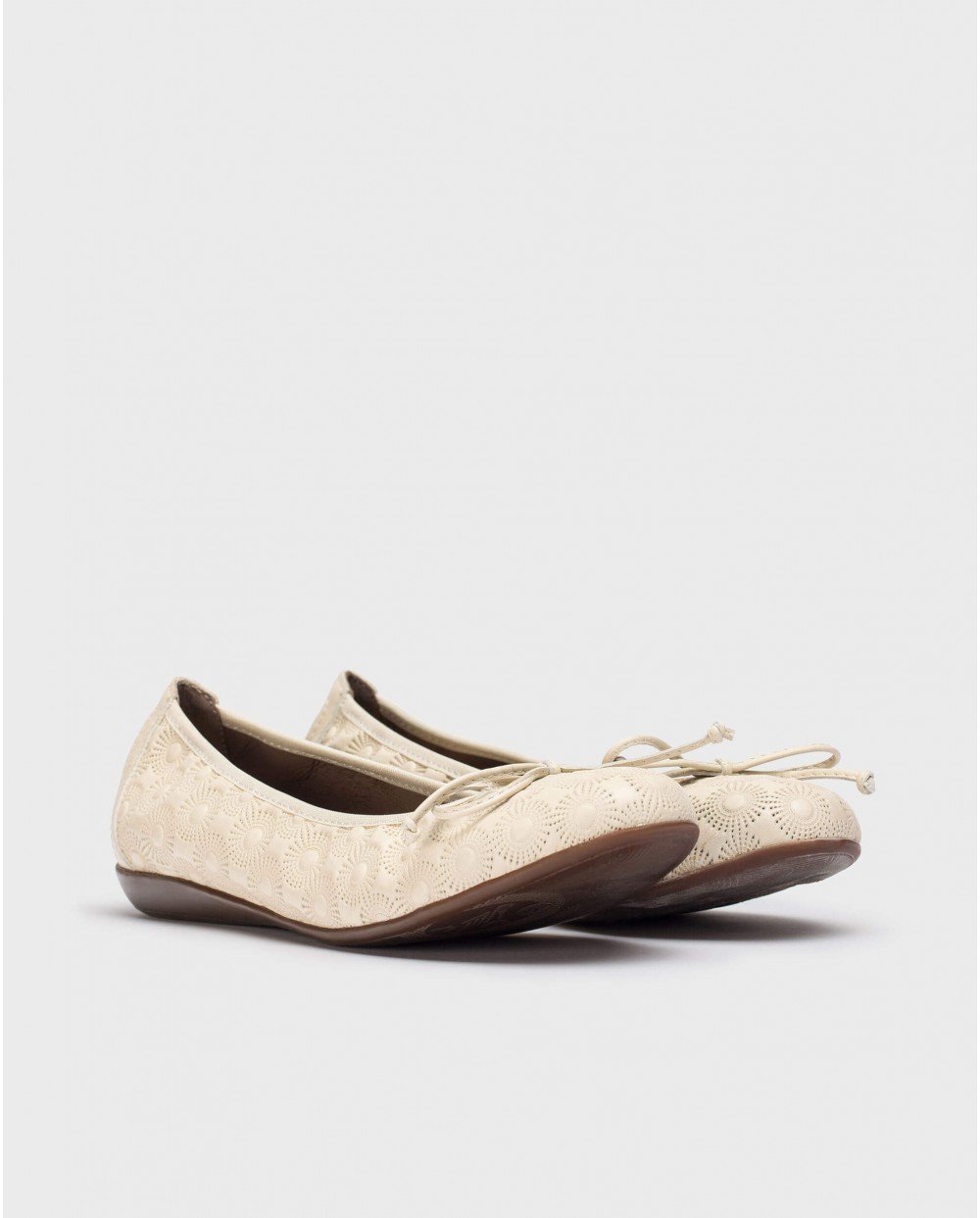 Wonders-Flat Shoes-Beige LACE ballet flat