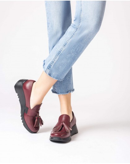 Wonders-Loafers and ballerines-Burgundy DANCE moccasin