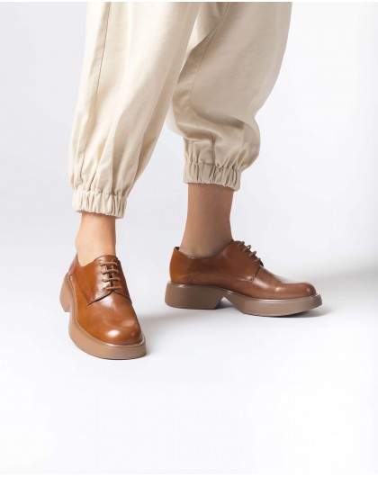 Wonders-Flat Shoes-Brown Sonic Blucher