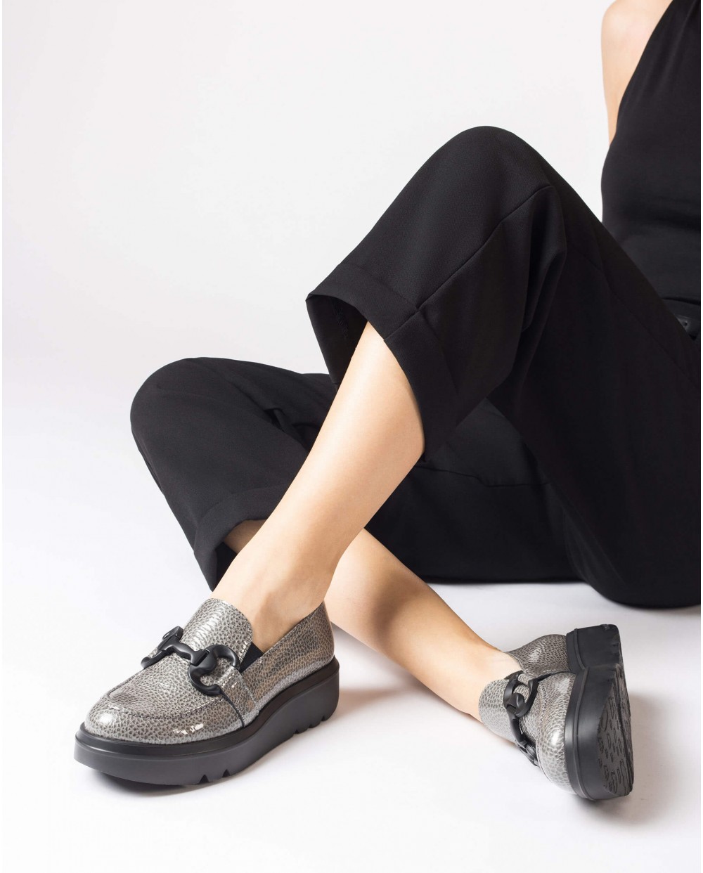 Wonders-Loafers-Grey MIRA moccasin