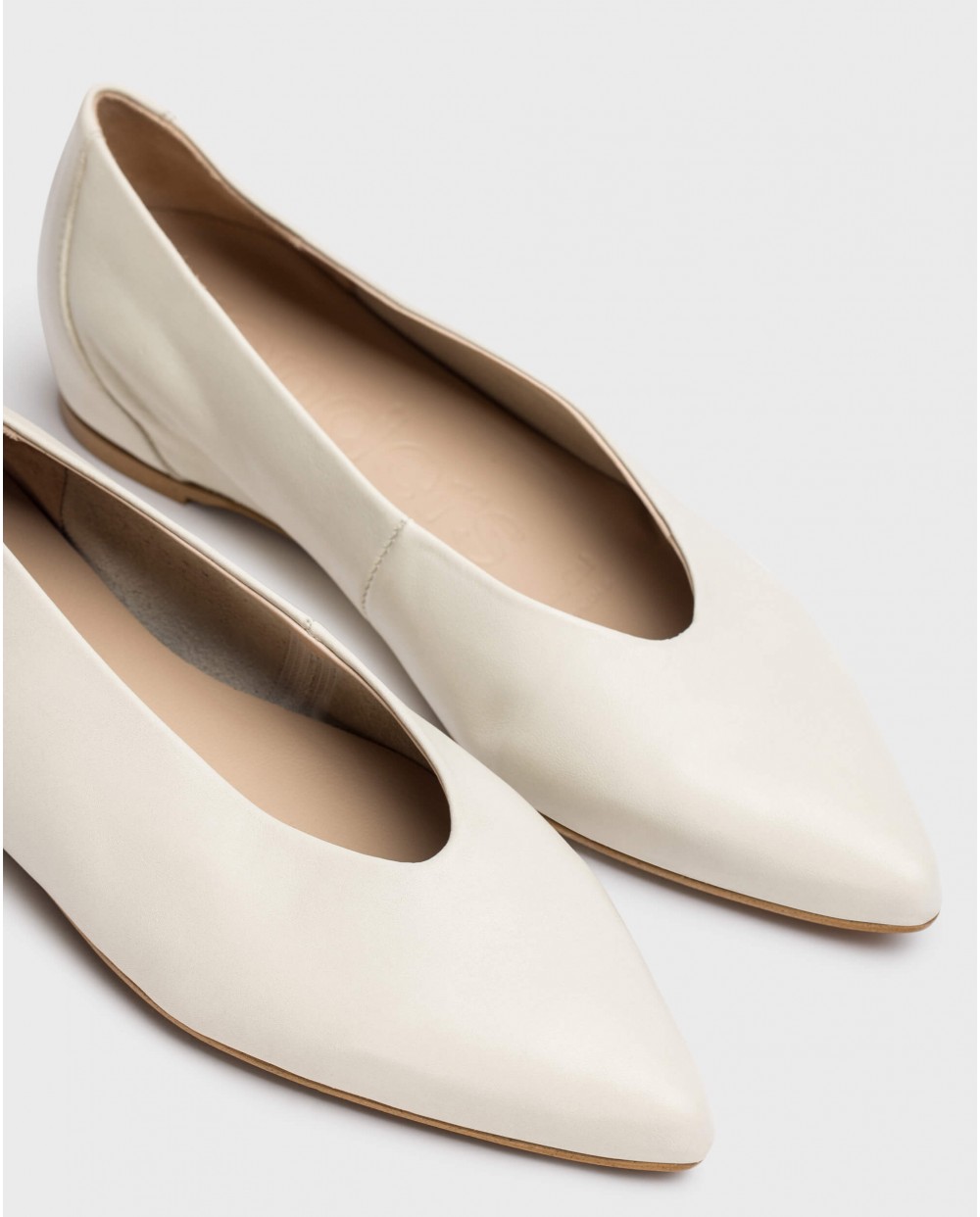 Wonders-Flat Shoes-White Triana ballet flat