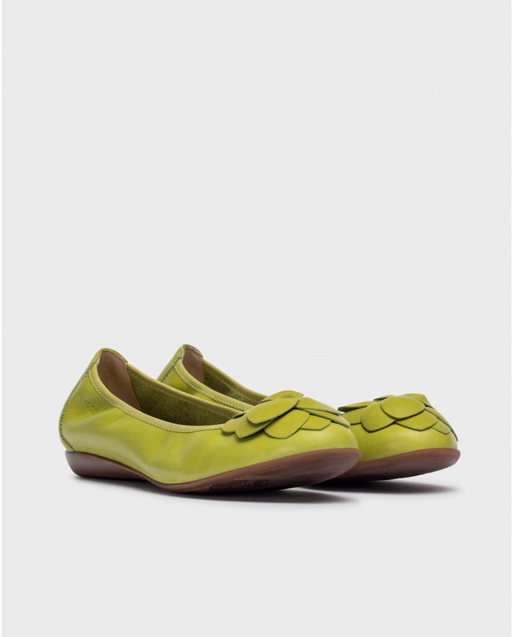 Wonders-Flat Shoes-Green Praga ballet flat