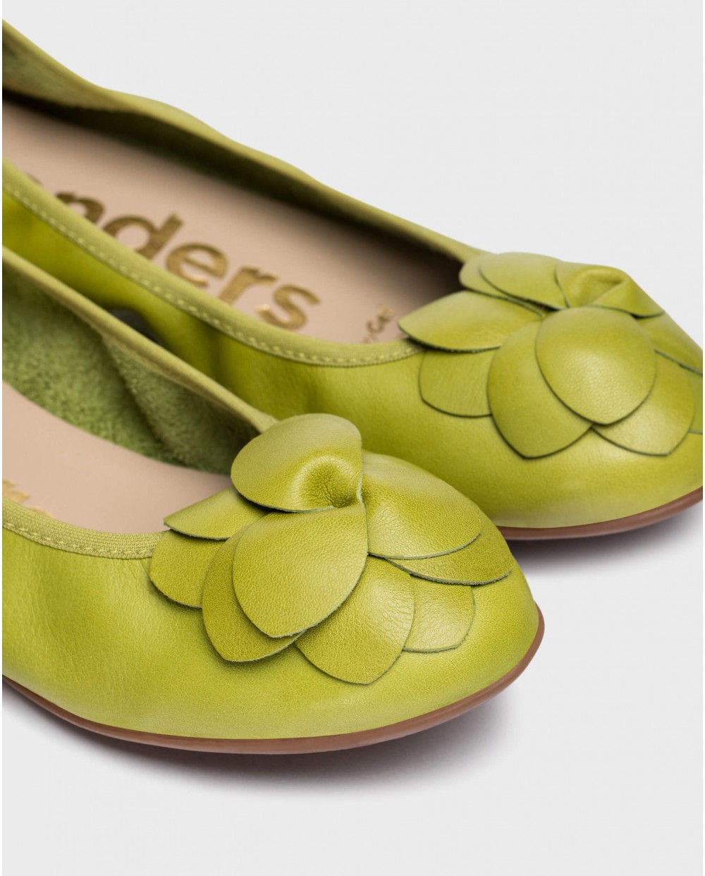 Wonders-Flat Shoes-Green Praga ballet flat