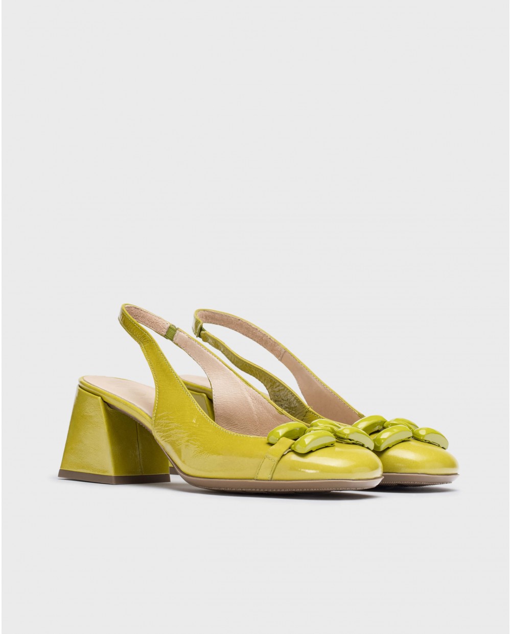 Wonders-Heels-Green Karla Heeled sandals