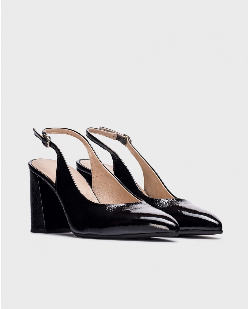 Wonders-Heels-Black Vilma Heeled shoes
