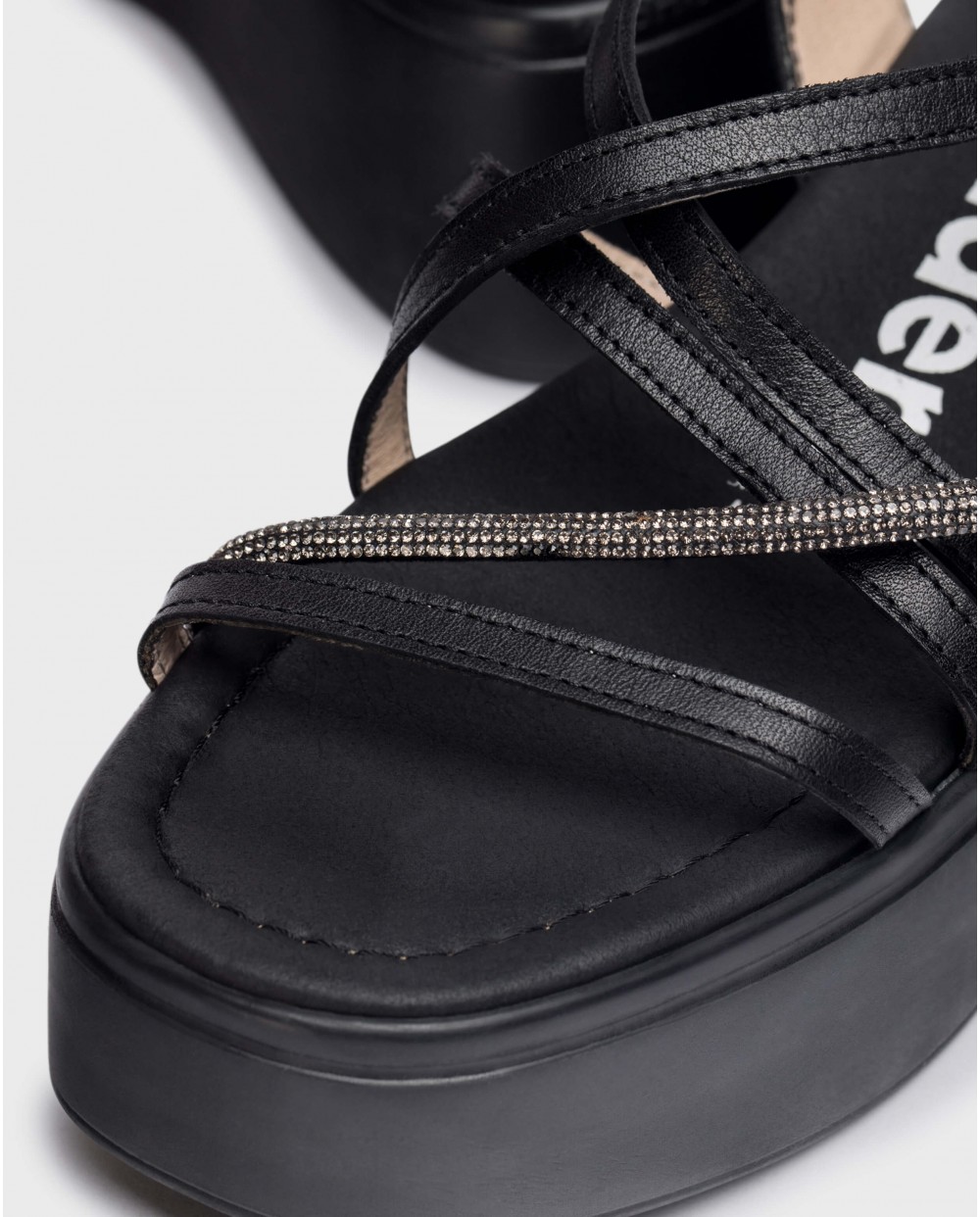 Wonders-Sandals-Black Martina platform sandals