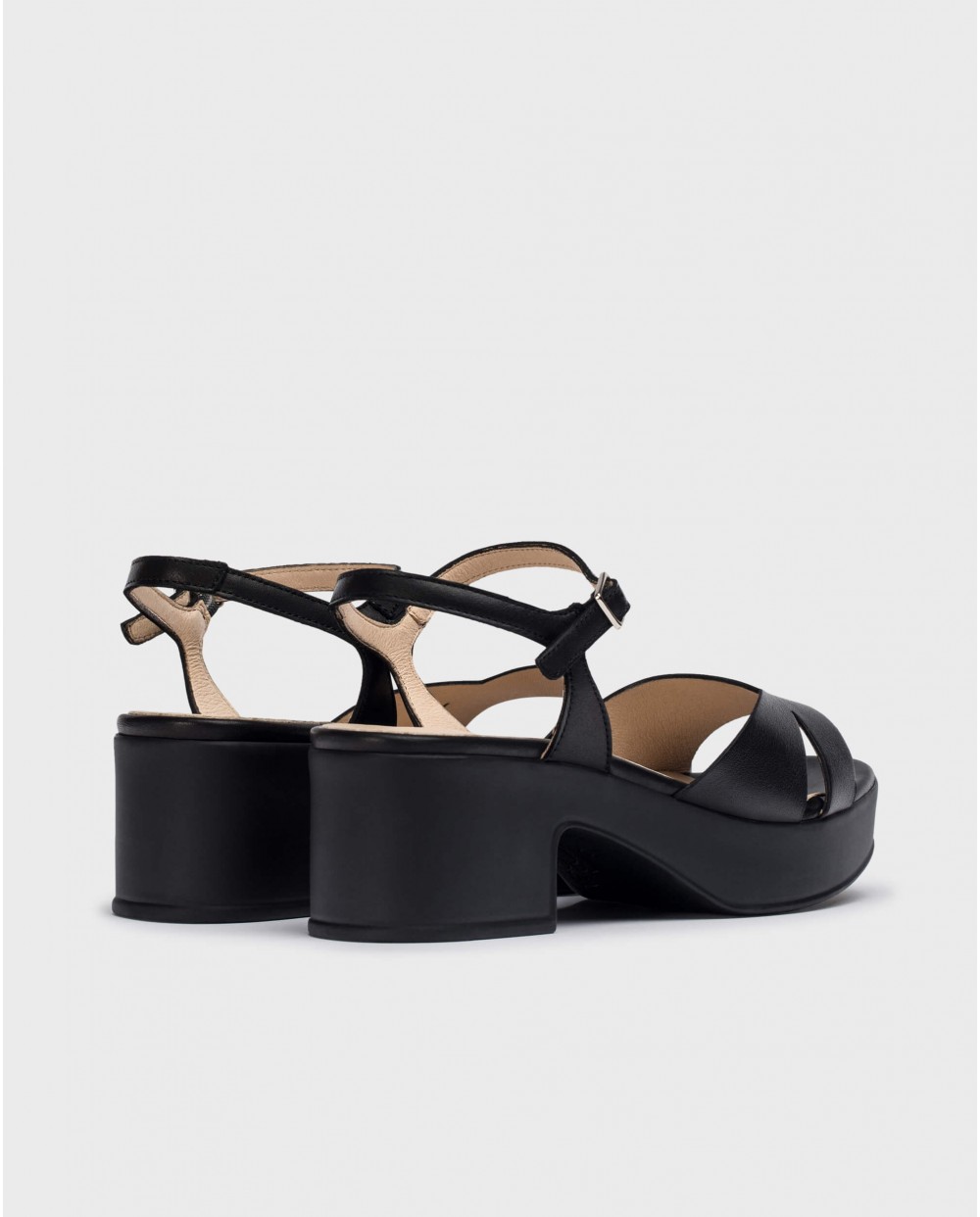 Wonders-Sandals-Black Griñón heeled sandals