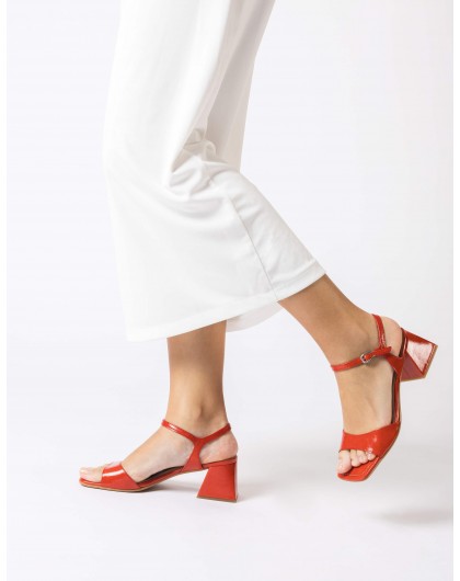 Wonders-Heels-Red Isabel heeled sandals