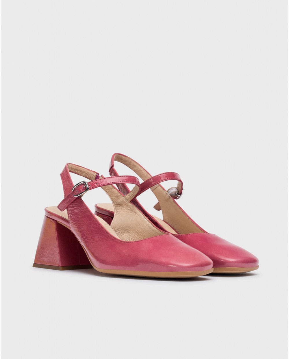 Wonders-Heels-Pink Jane slingback sandals
