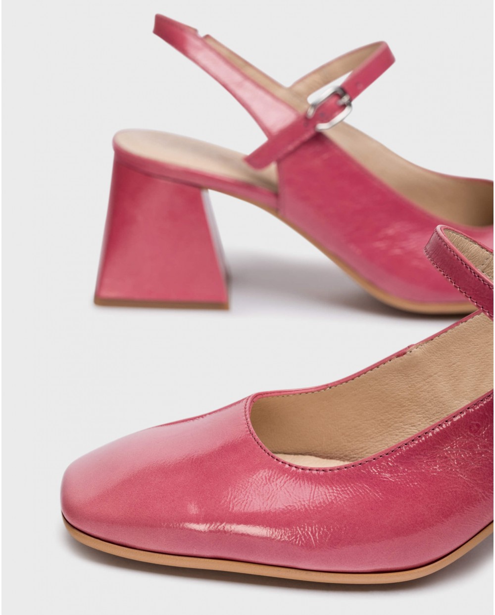 Wonders-Heels-Pink Jane slingback sandals