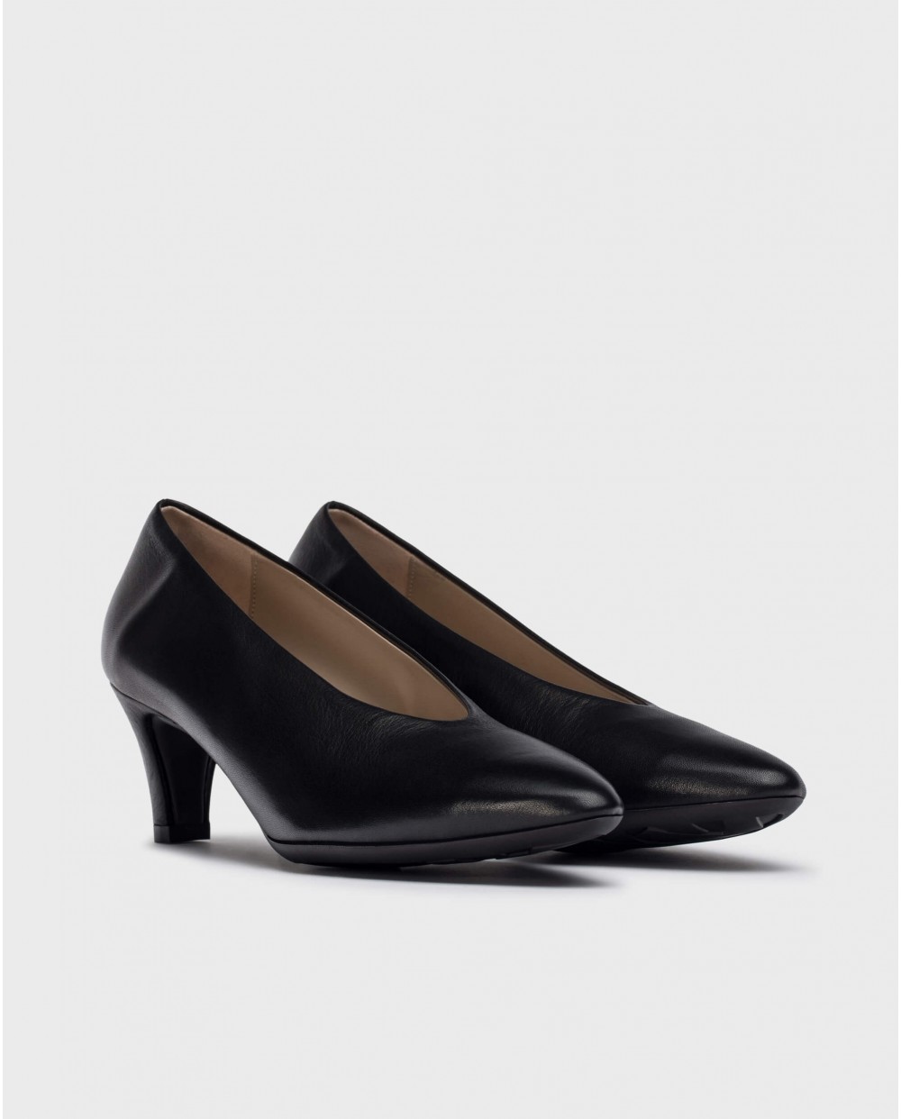 Wonders-Heels-Black Trui heeled shoes